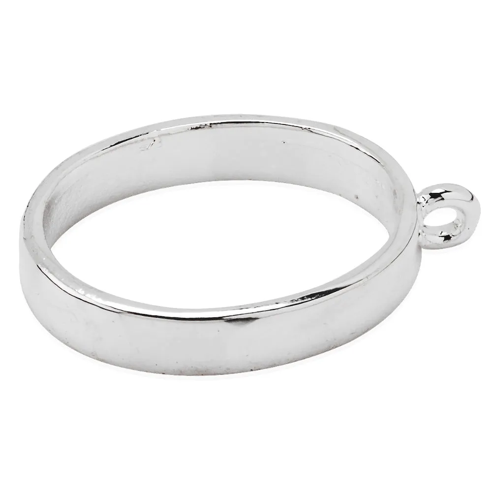 18*25mm Silver Plated Open Back Bezel Pendant,Oval Copper Pipe Pendant Bezel Open Back for Resin,Polymer,etc,Open Back Frame,Base Metal Bezel,10pcs/lot
