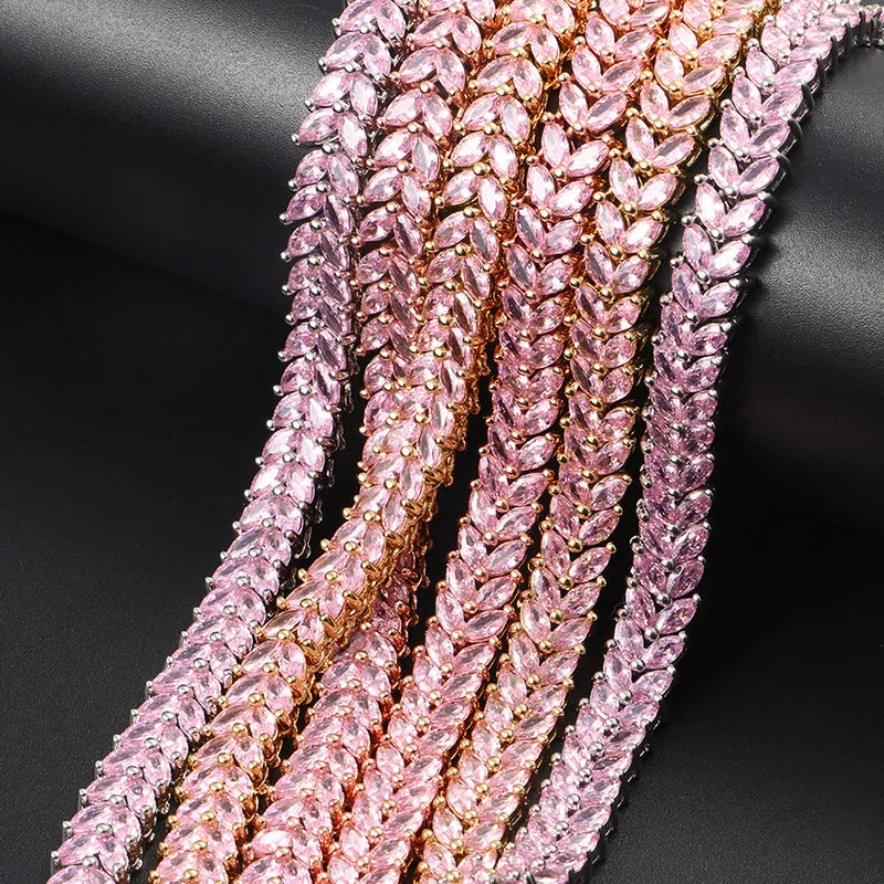 8mm Olive Branch Leaf Shape Chain