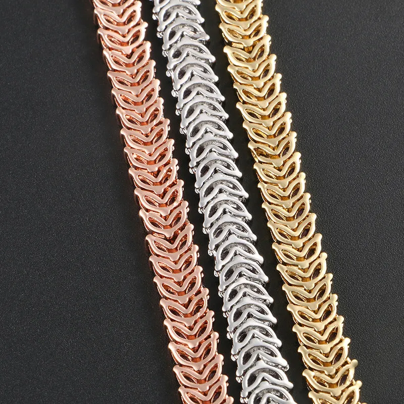 8mm Olive Branch Leaf Shape Chain