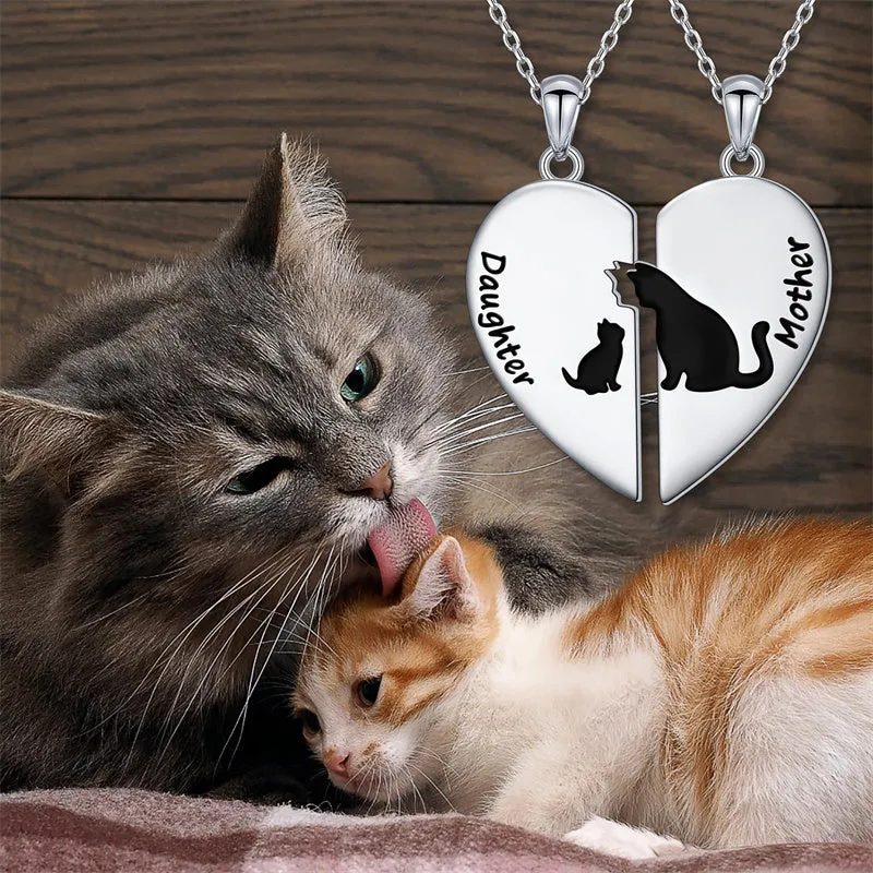 925 Sterling Silver Mother Daughter Necklace Granddaughter Family Heart Pendant Necklace Jewelry Mother's Day Gift