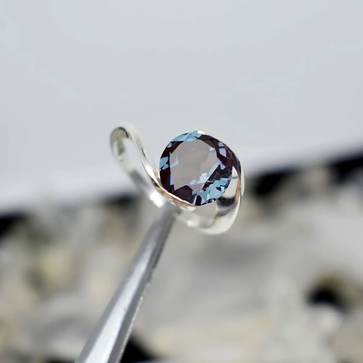 Alexandrite Ring Solid 925 Sterling Silver Ring Statement Ring For Women Everyday Ring Unique Promise Ring Statement Ring  Birthstone Ring