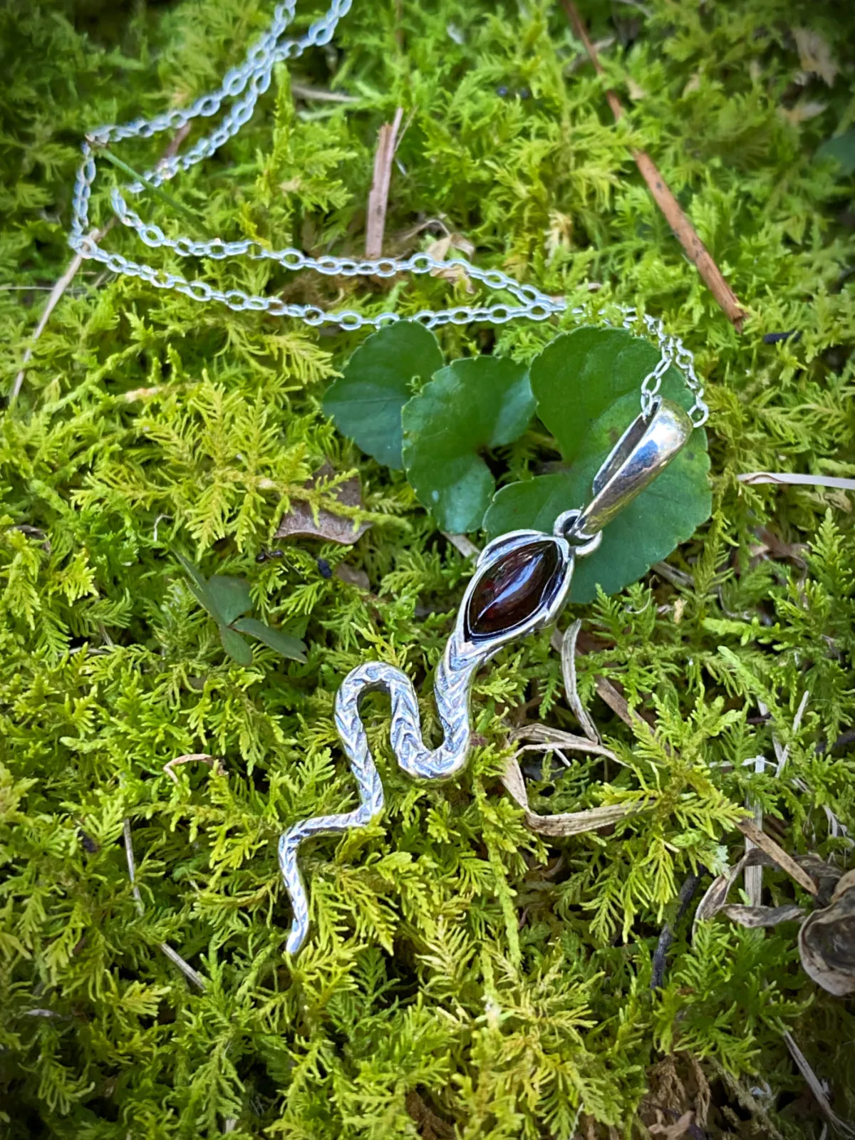 Amber Snake Necklace