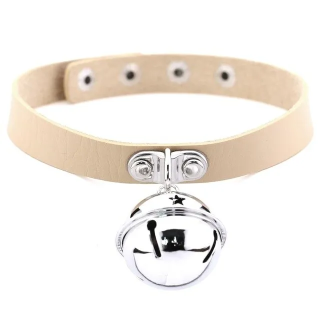 Bell Pendant Choker Collar Leather Gothic Harajuku Necklace