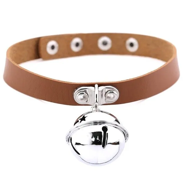 Bell Pendant Choker Collar Leather Gothic Harajuku Necklace