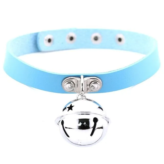 Bell Pendant Choker Collar Leather Gothic Harajuku Necklace