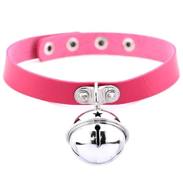 Bell Pendant Choker Collar Leather Gothic Harajuku Necklace