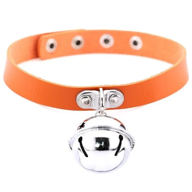Bell Pendant Choker Collar Leather Gothic Harajuku Necklace