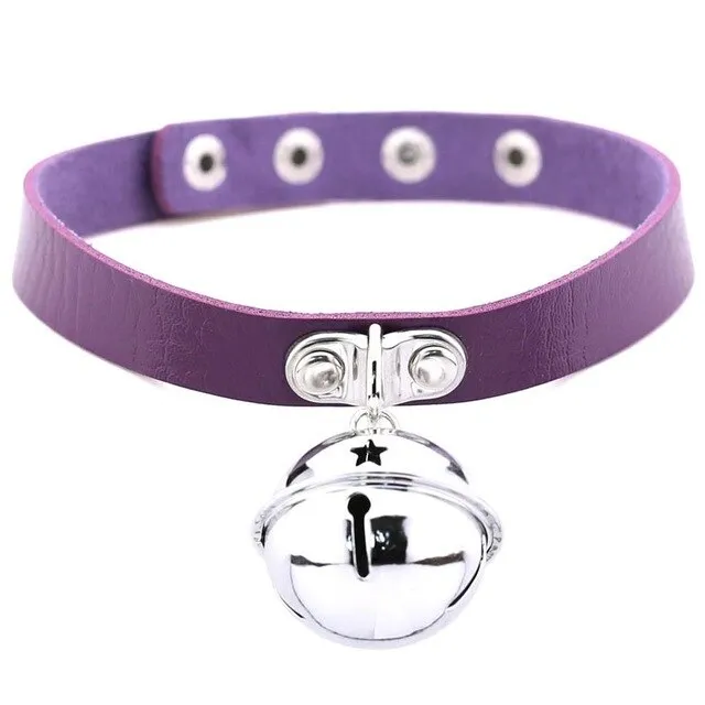 Bell Pendant Choker Collar Leather Gothic Harajuku Necklace