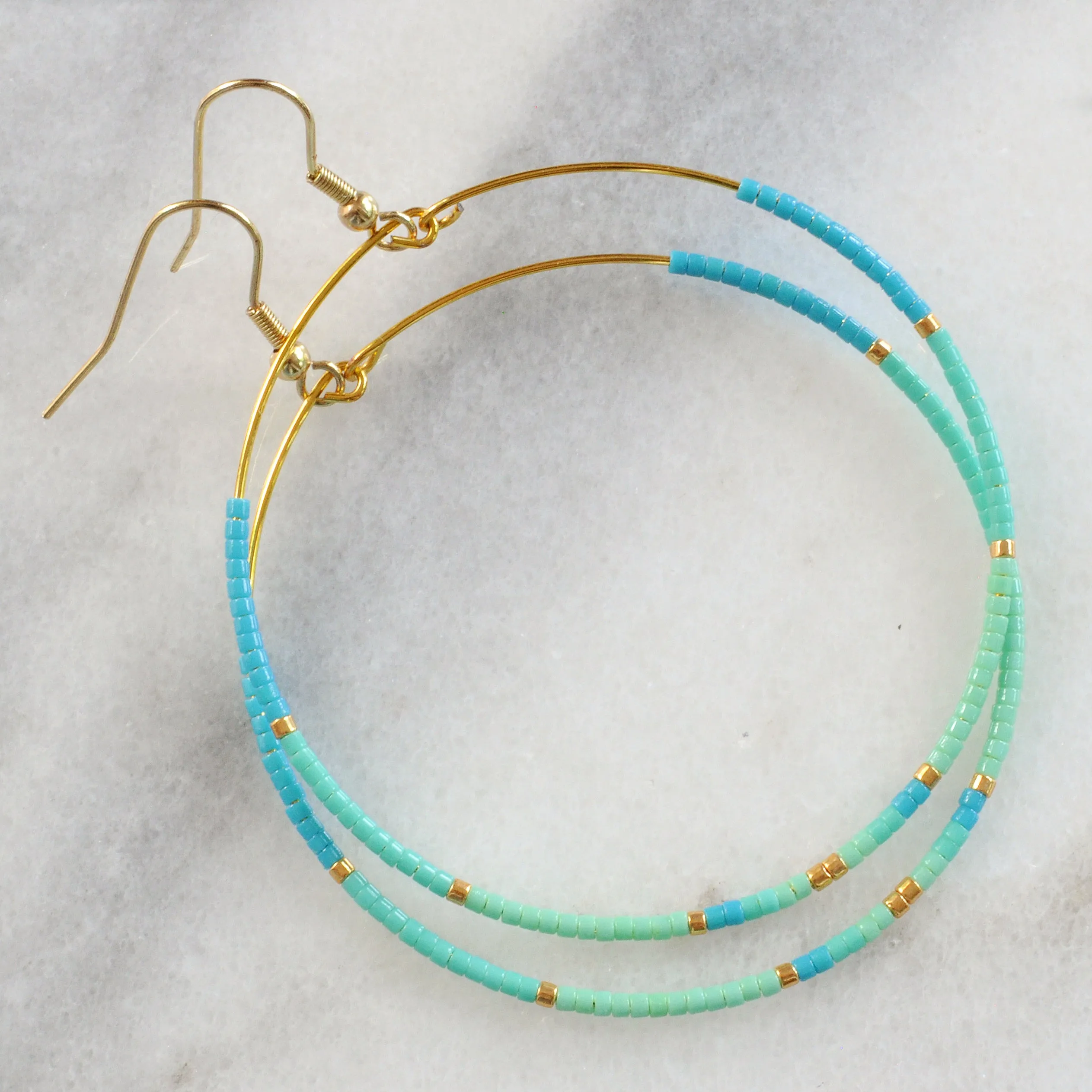 Big Beaded Hoops - ARUBA