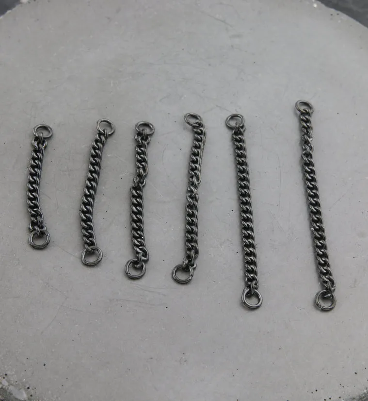 Black PVD Curb Titanium Nose & Cartilage Piercing Chain