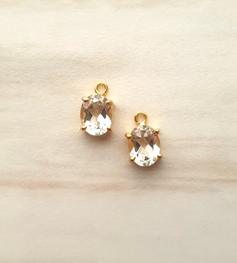 Blue Sapphire and White Topaz Separates Earrings