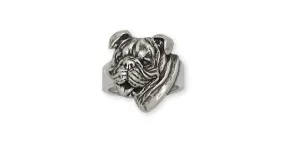 Bulldog Ring Jewelry Sterling Silver Handmade Dog Ring BD7-R