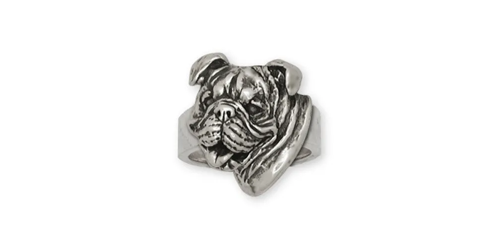 Bulldog Ring Jewelry Sterling Silver Handmade Dog Ring BD7-R