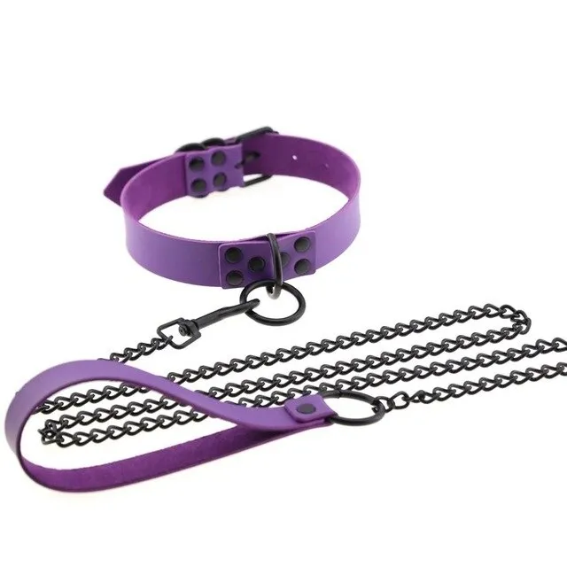 Chain Traction Collar Choker Leather Gothic Punk Harajuku Necklace