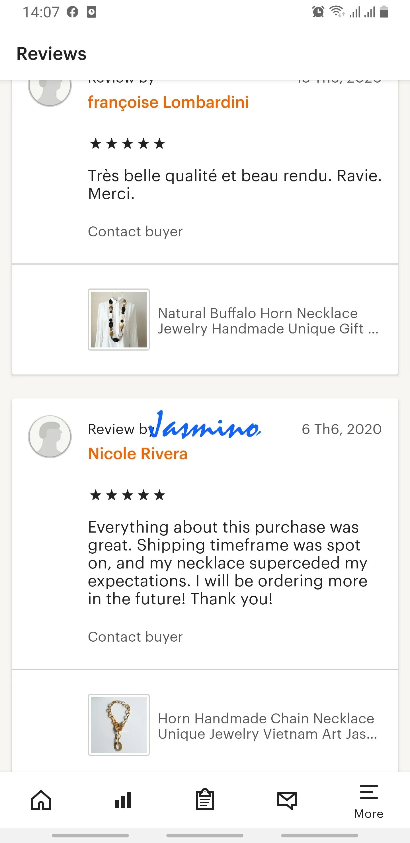 Elegant Handmade Necklace J17379, Made by Natural Buffalo Horn