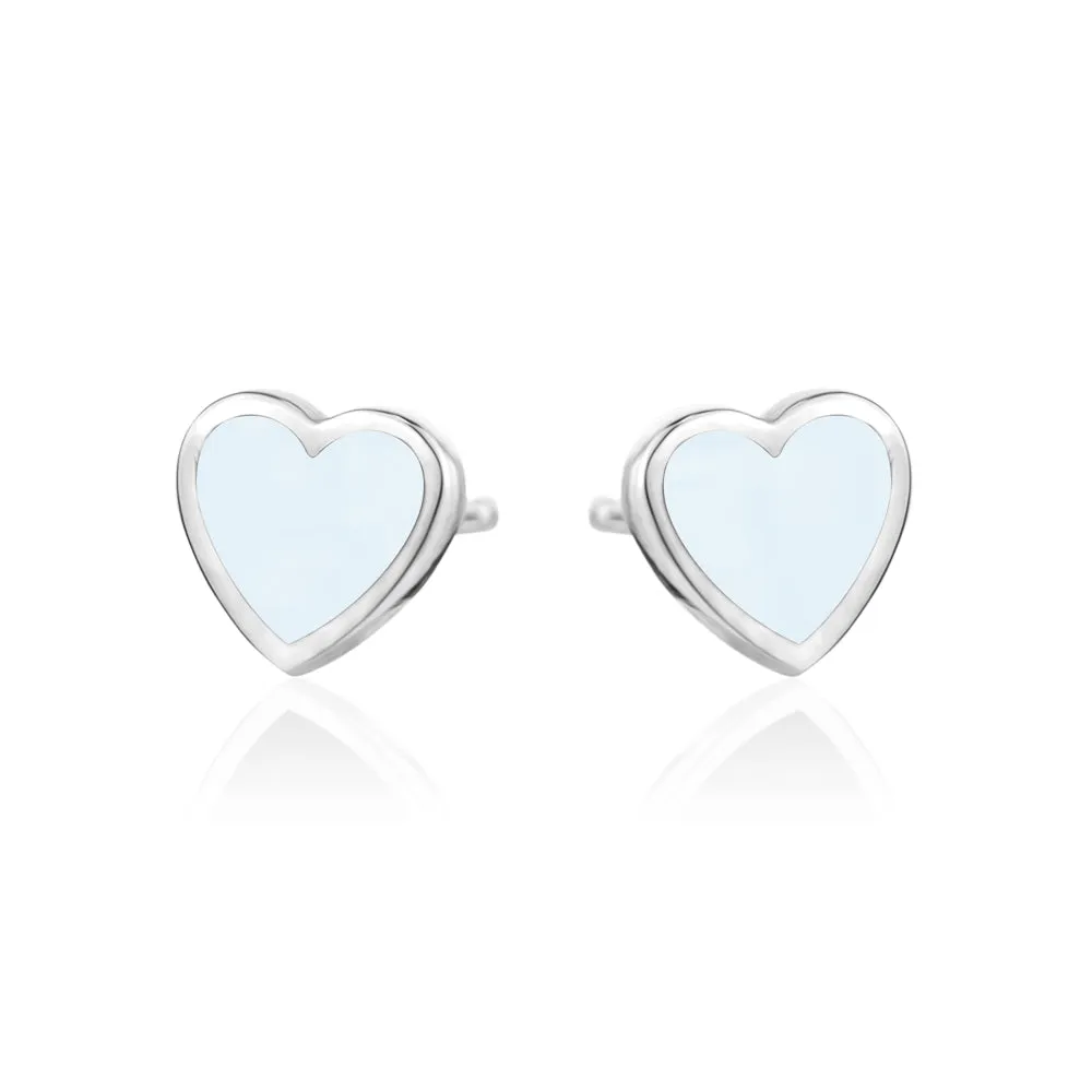 ENAMEL HEART  STUDD EARRINGS