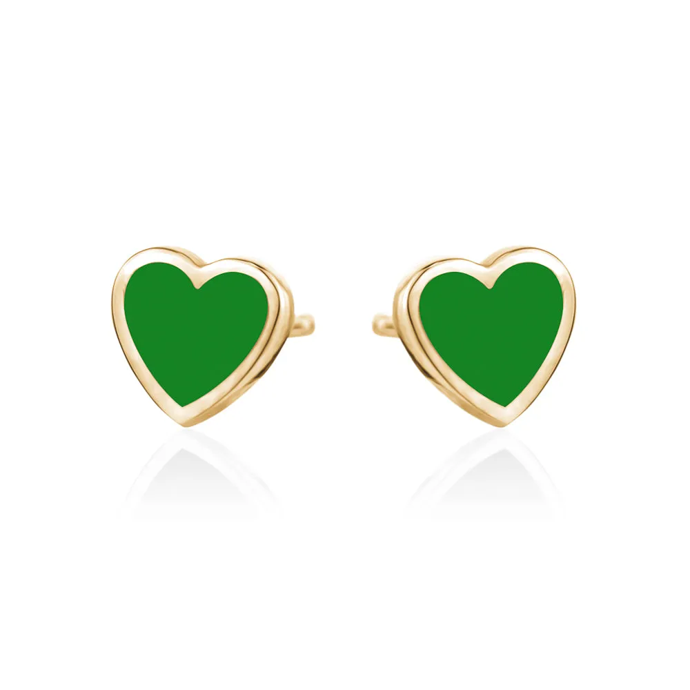 ENAMEL HEART  STUDD EARRINGS