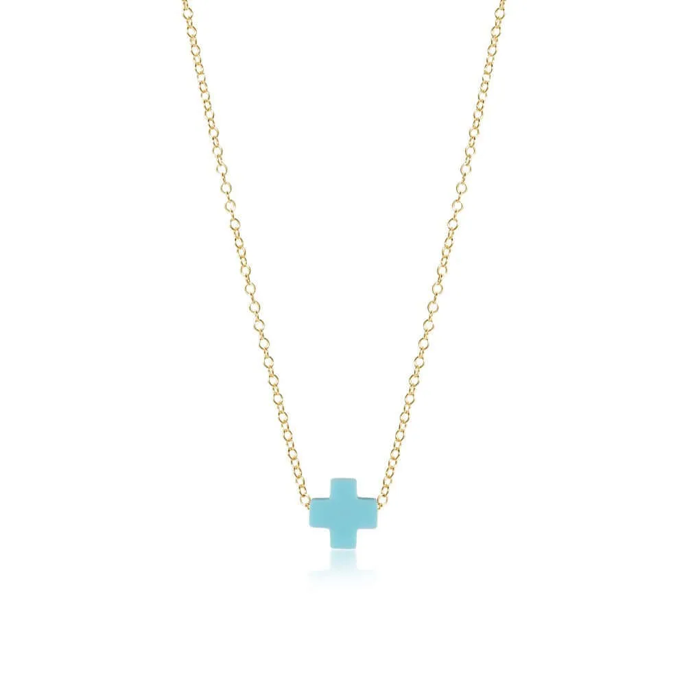 ENewton eGirl 14" Turquoise Signature Cross Necklace