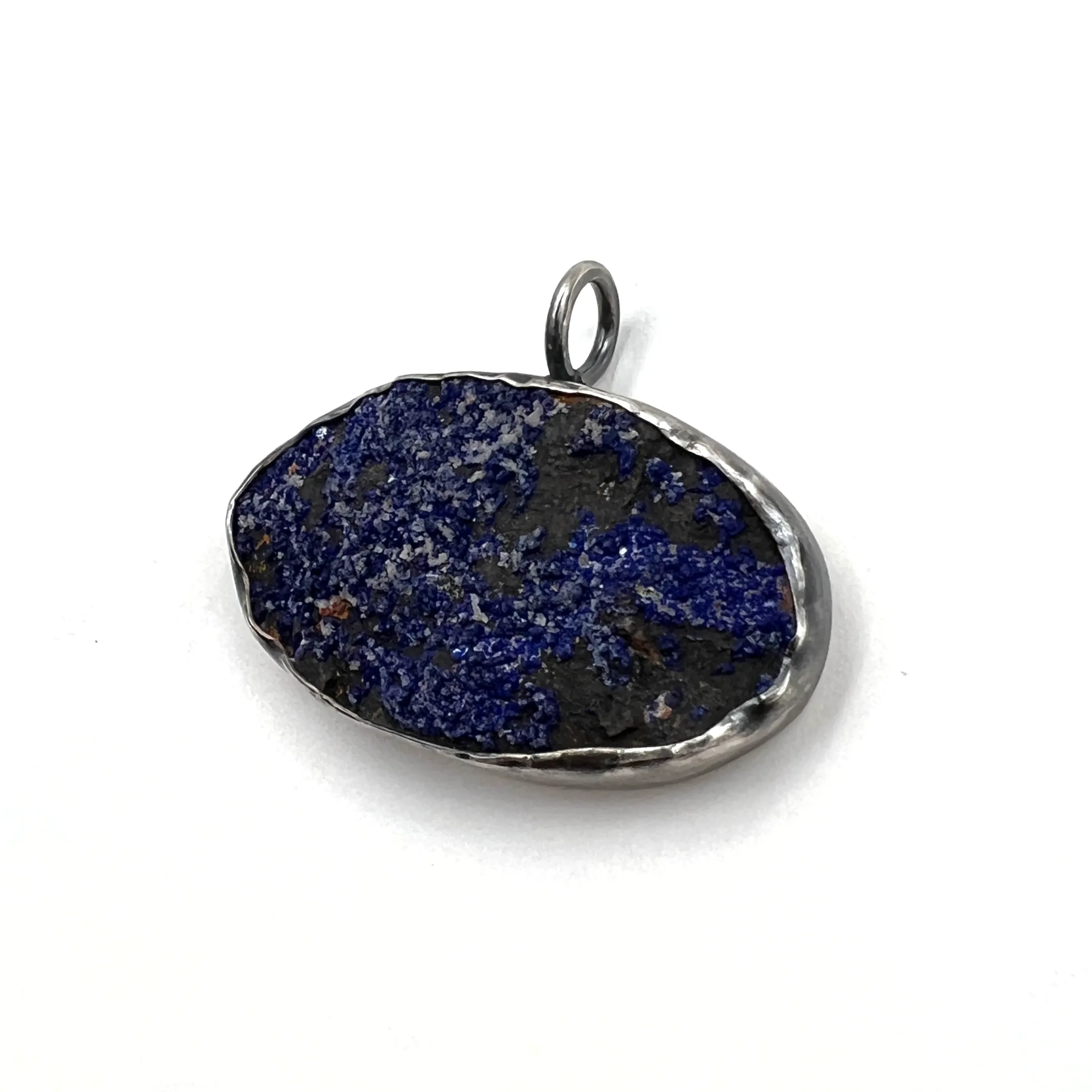 Engraved Reversible Azurite Pendant