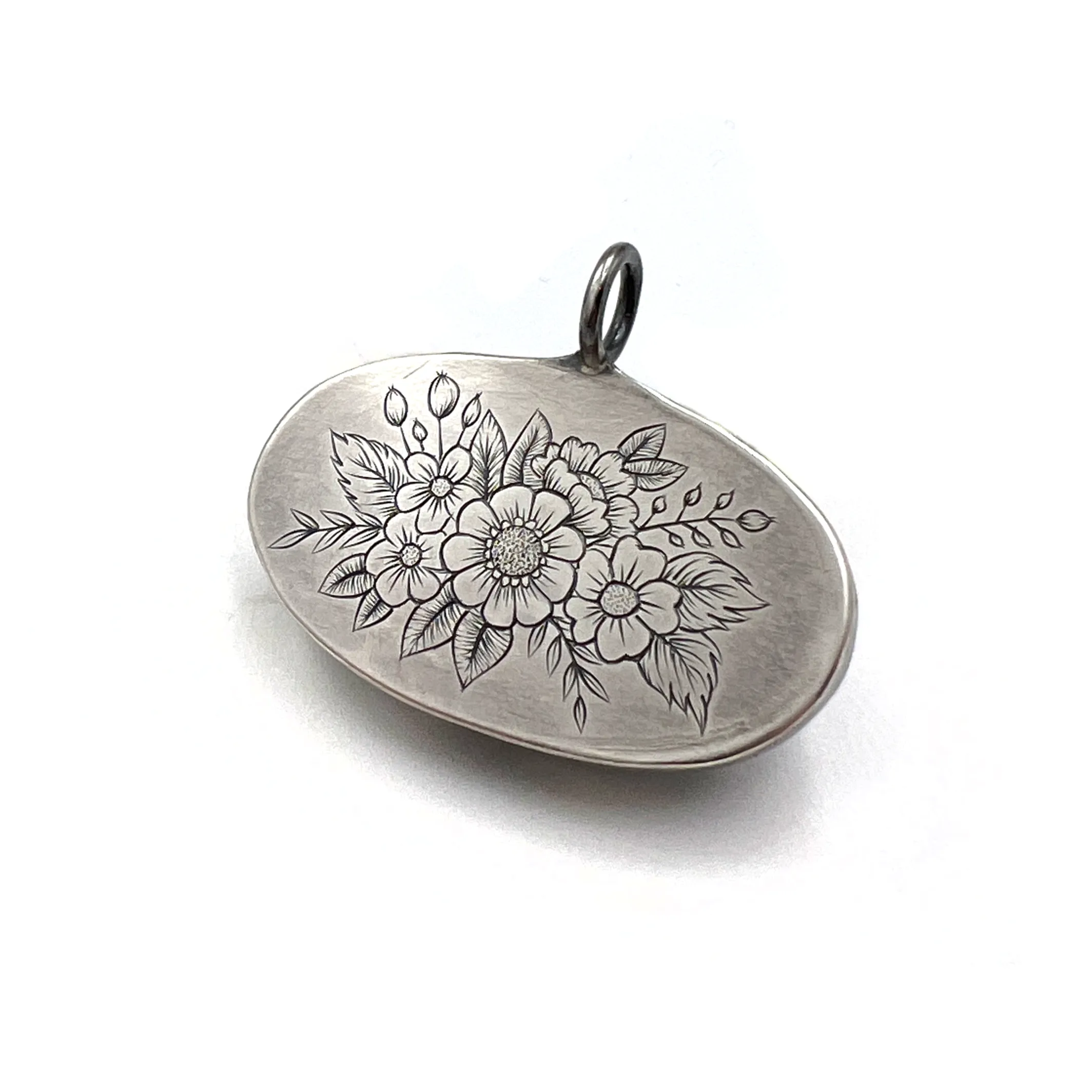 Engraved Reversible Azurite Pendant