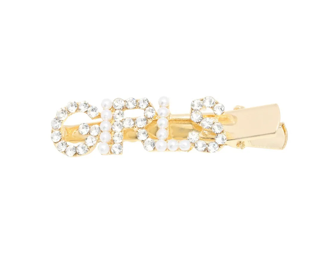 GIRLS Diamanté and Pearl Hair Clip
