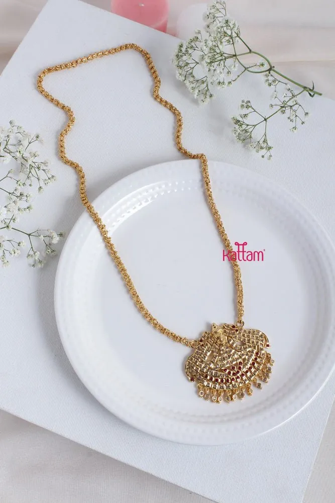 Goldtone Goddess Peacock Gati Dollar Chain