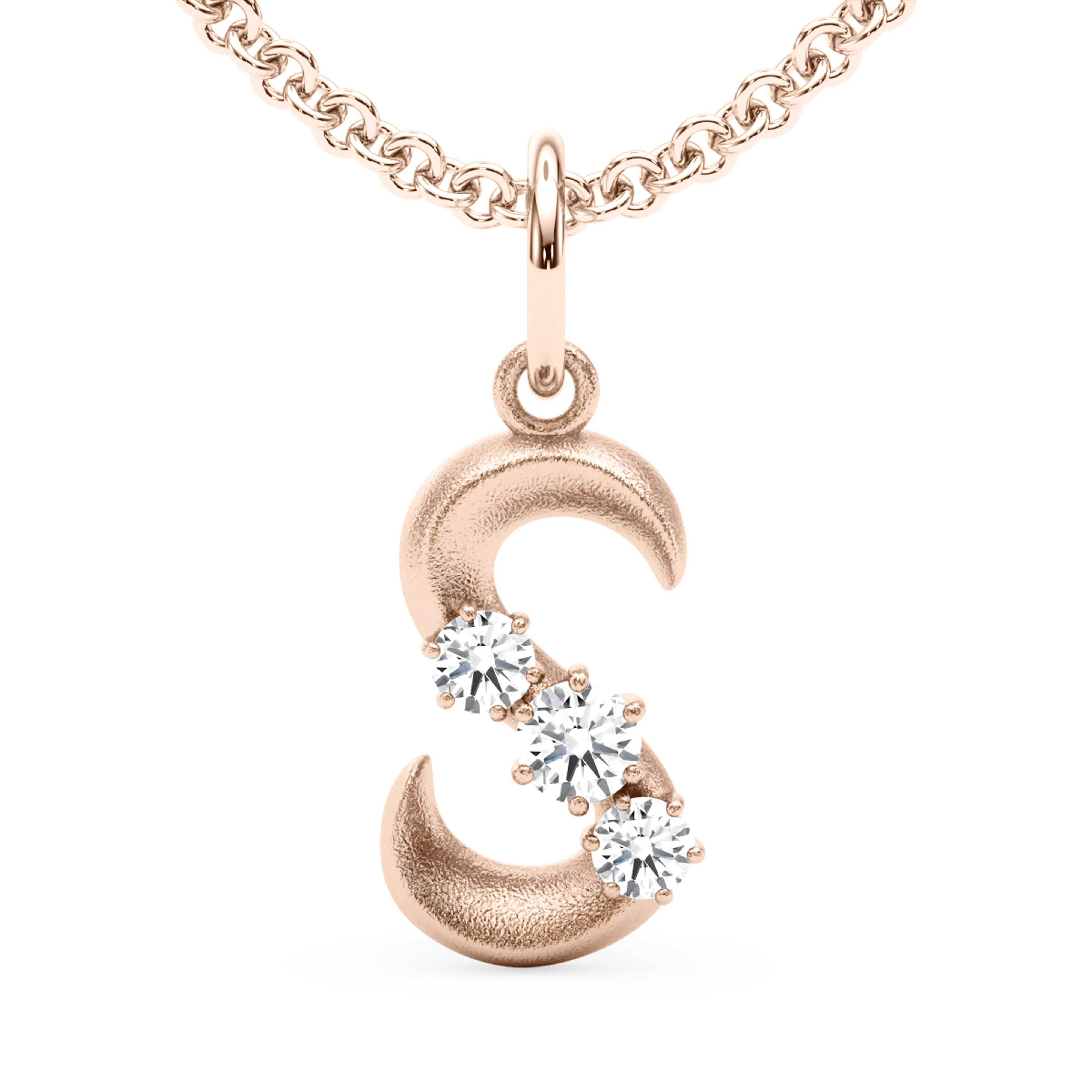 Graduated Diamond Initial Pendant Letter S