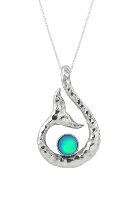 Hammered Sterling Silver Whale Tail Pendant