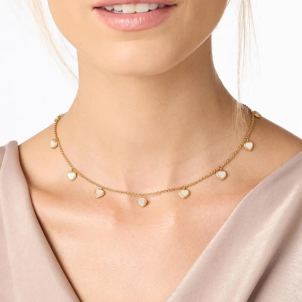 Julie Vos Heart Delicate Charm Necklace - Mother of Pearl