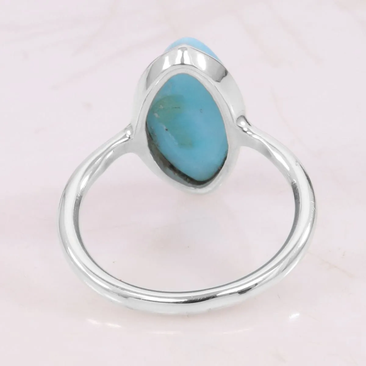 Larimar Ring 925 Sterling Silver Ring, Larimar Gemstone Ring, Solitaire Ring, Larimar Birthstone Ring