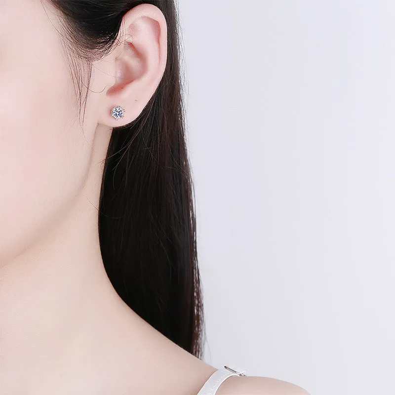 Love Snowflake Moissanite Stud Earrings Earrings