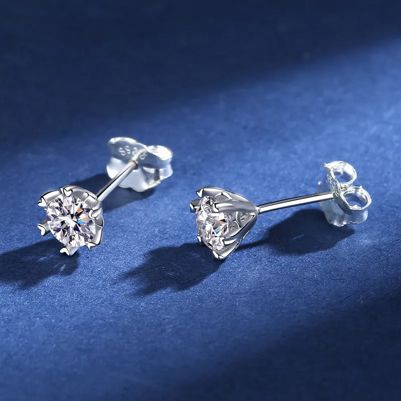 Love Snowflake Moissanite Stud Earrings Earrings