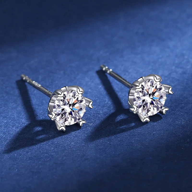 Love Snowflake Moissanite Stud Earrings Earrings