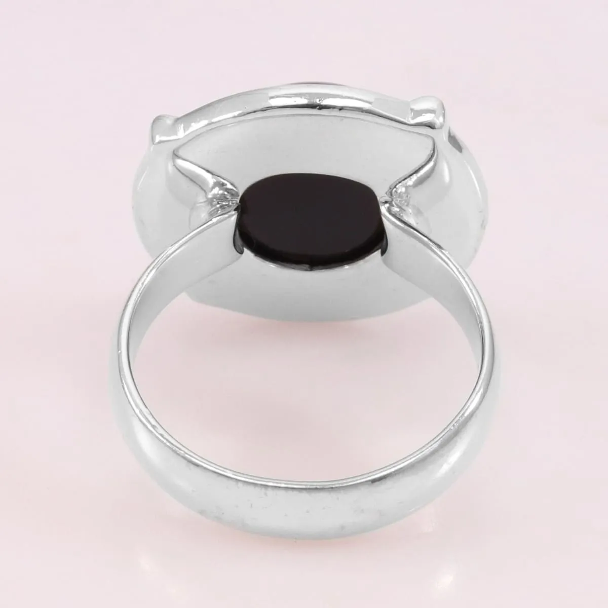 Natural Black Onyx Ring 925 Sterling Silver Ring, Stacking Ring, 925 Silver Solitaire Ring, Black Onyx Ring