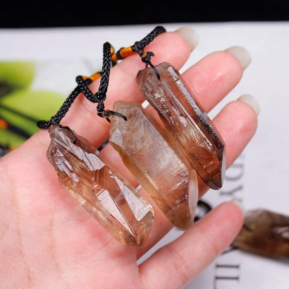Natural Irregular Smokey Quartz Pendant Necklace
