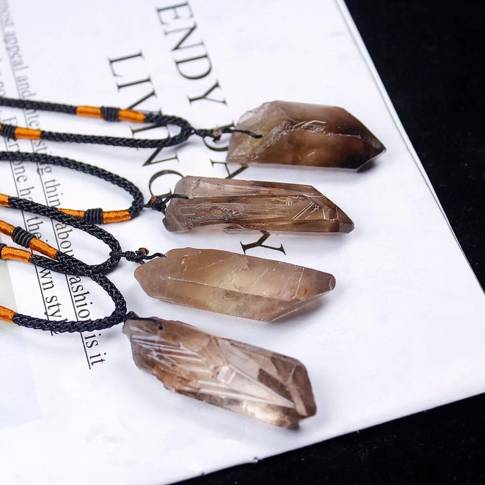 Natural Irregular Smokey Quartz Pendant Necklace
