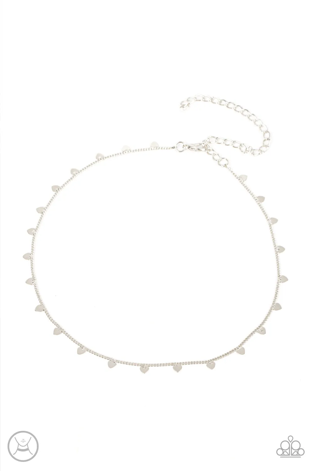 Paparazzi Cupids Cutest Valentine - Silver Choker Necklace