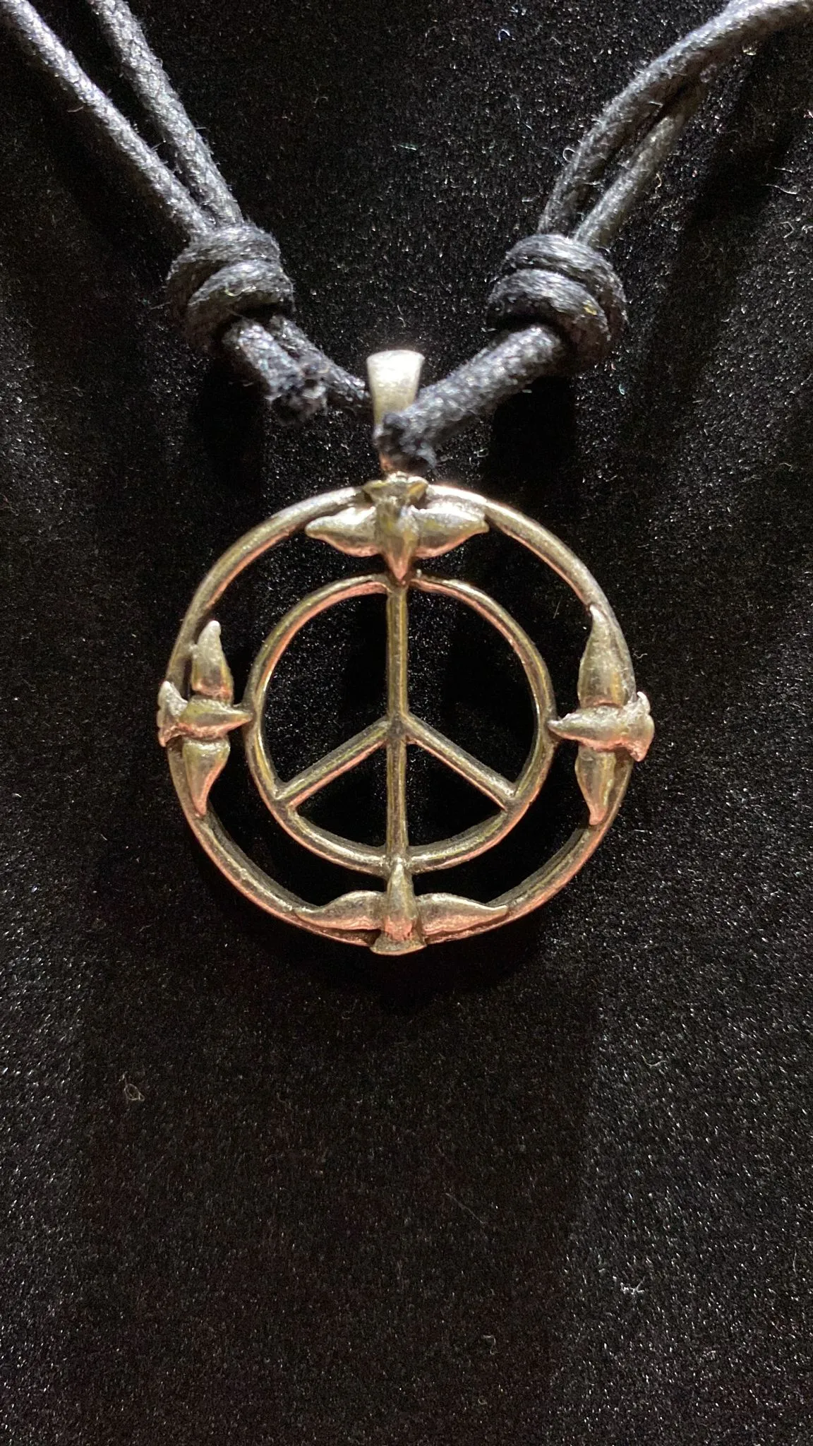 Peace Dove Adjustable Length Mixed Metal Necklace