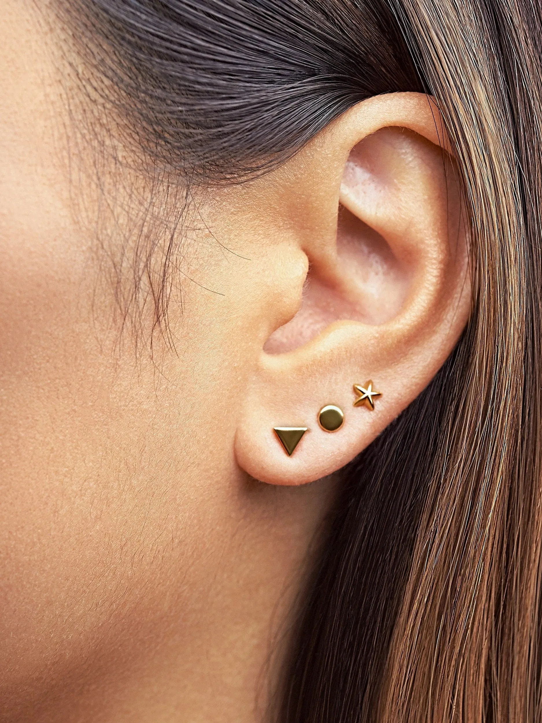 Peg Geometric Stud Earring