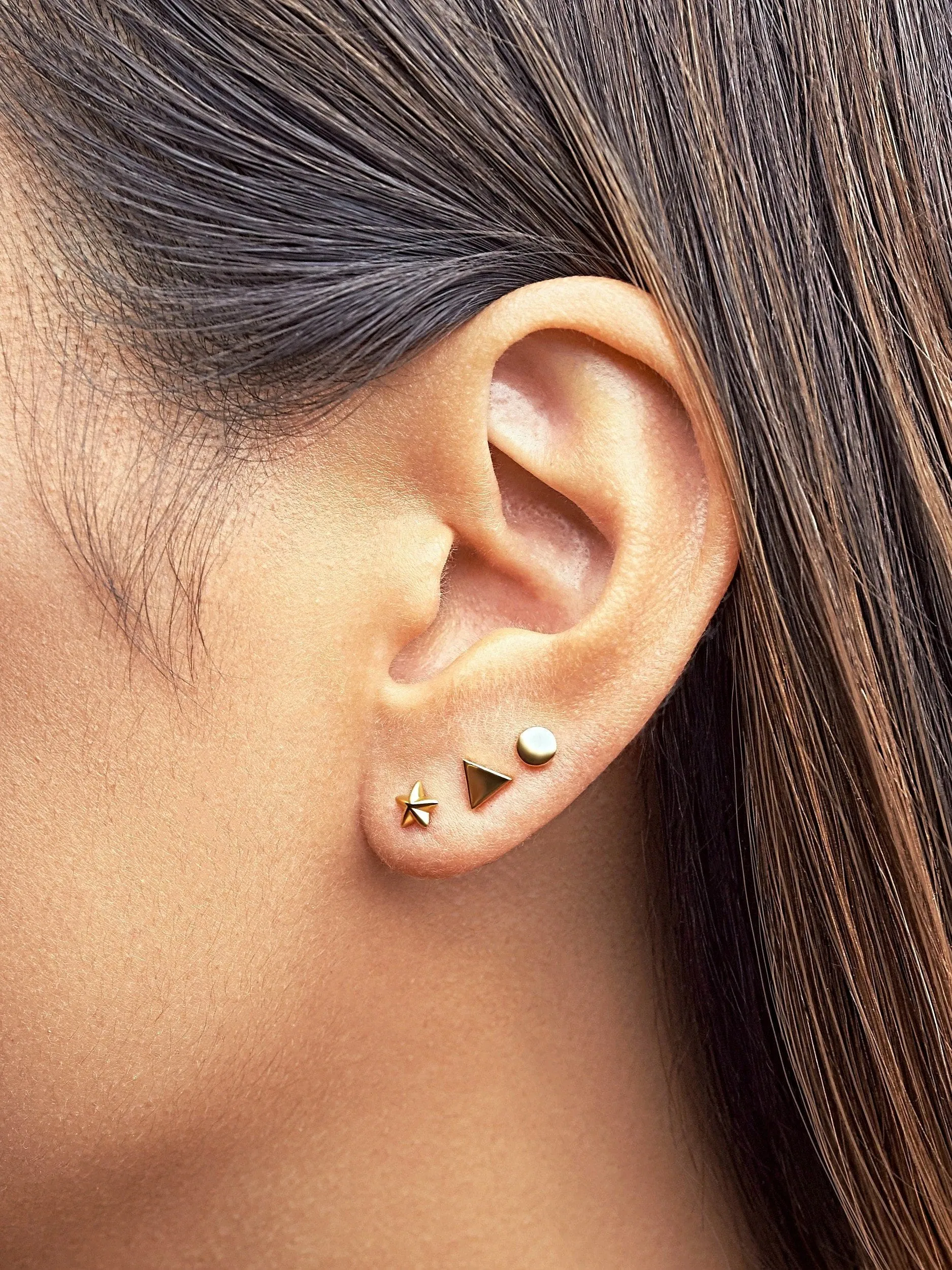 Peg Geometric Stud Earring
