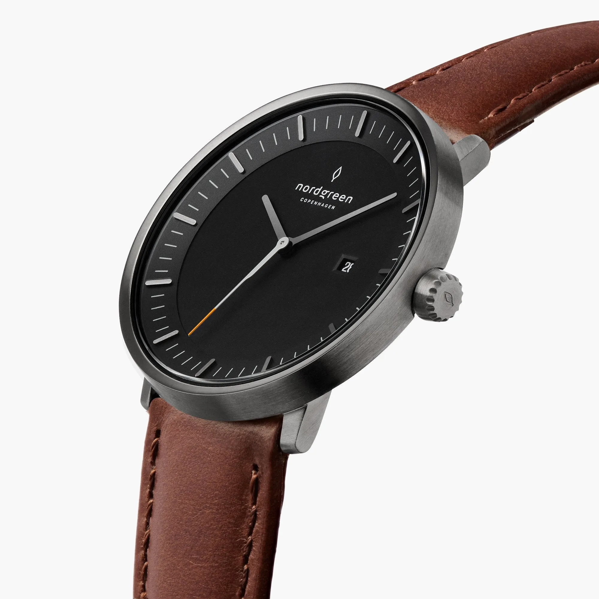 Philosopher | Black Dial - Brown Leather