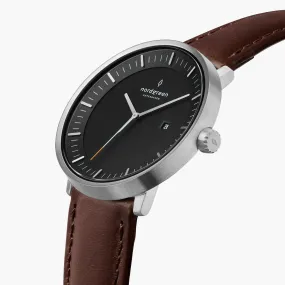 Philosopher | Black Dial - Dark Brown Leather