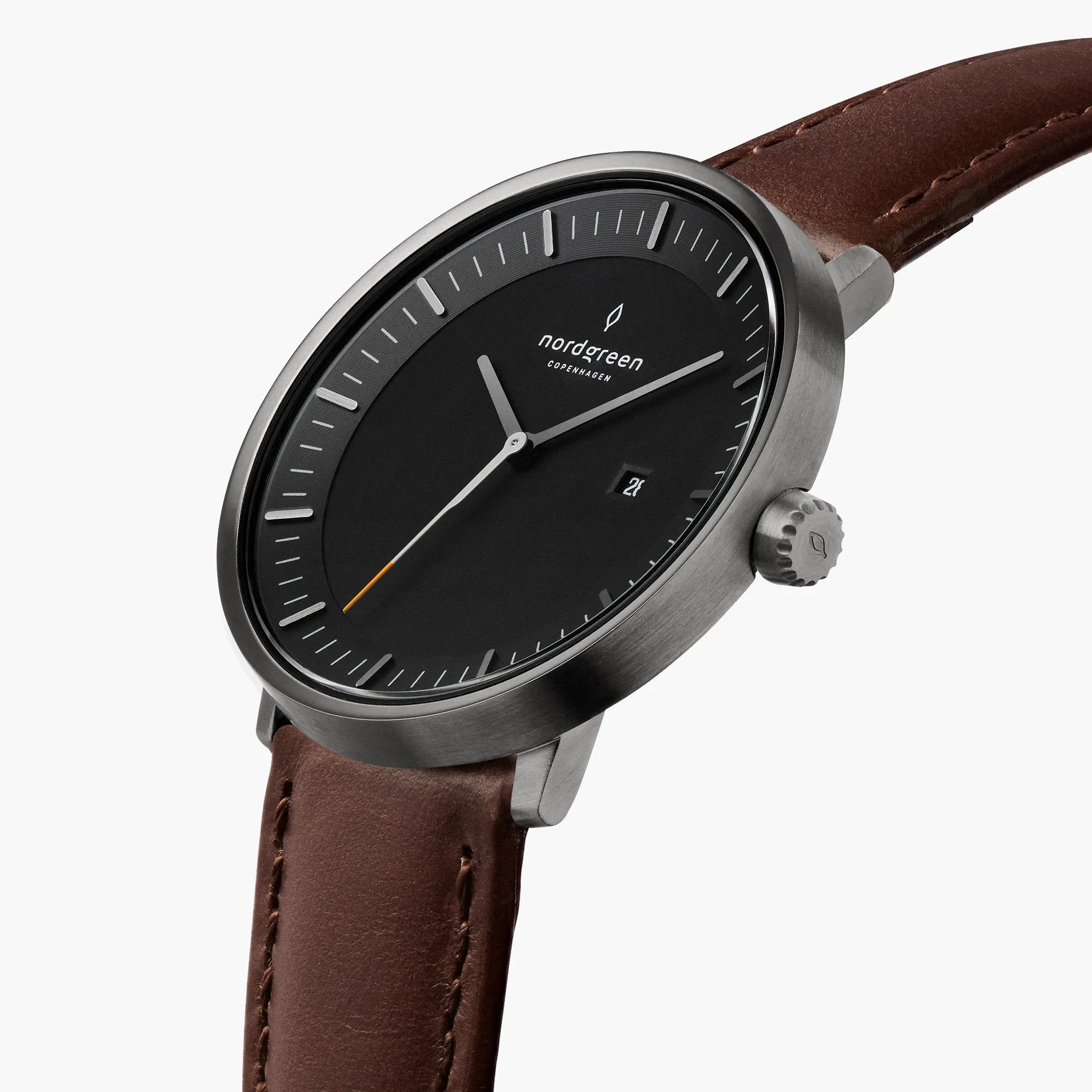 Philosopher | Black Dial - Dark Brown Leather