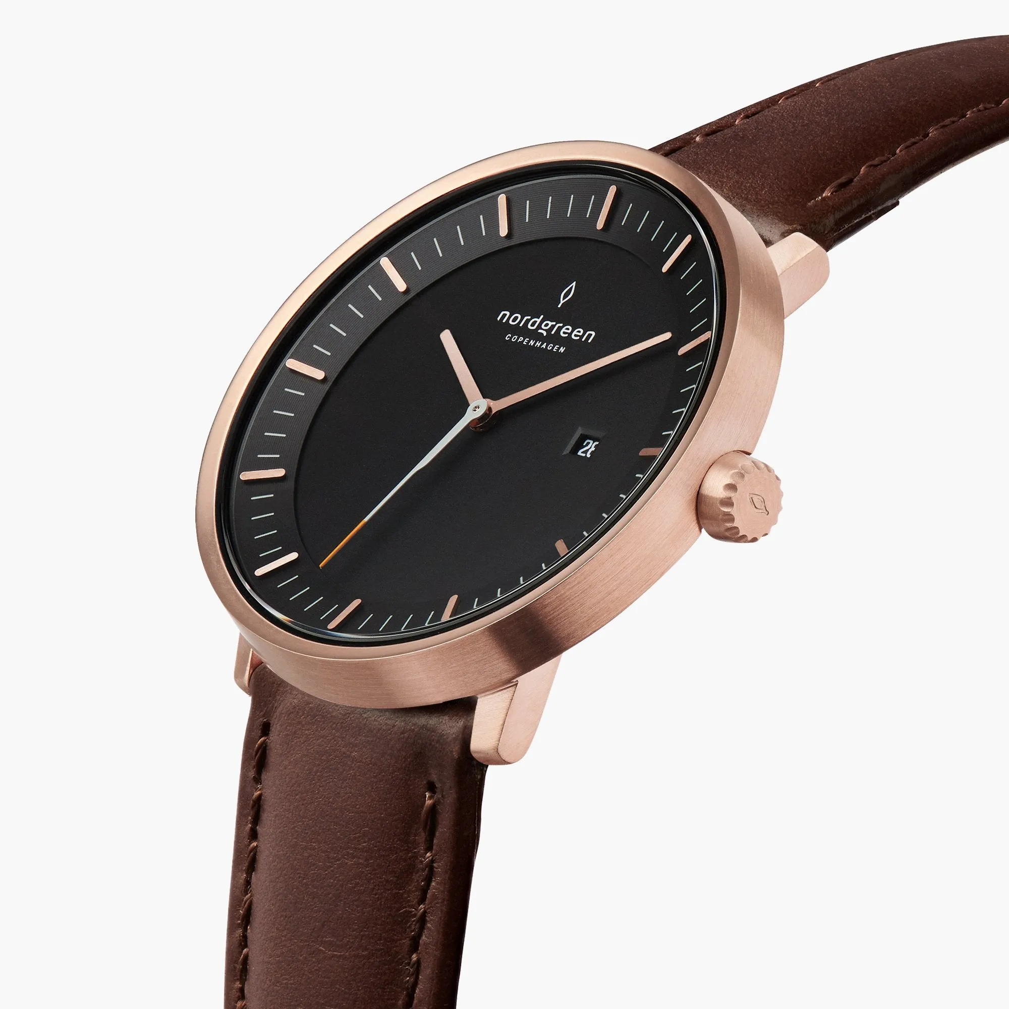 Philosopher | Black Dial - Dark Brown Leather