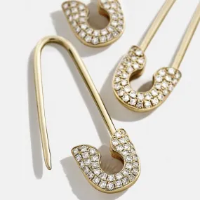 Pin rhinestone stud earrings