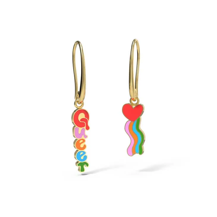 Queer Heart Hanging Earrings