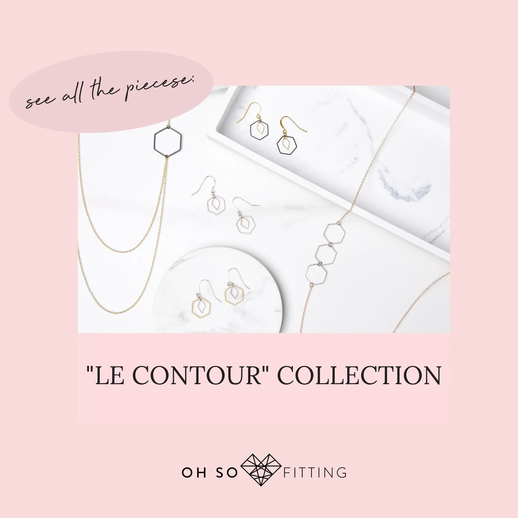 "Le Contour" Layered Gold & Silver Hexagon Necklace For Women