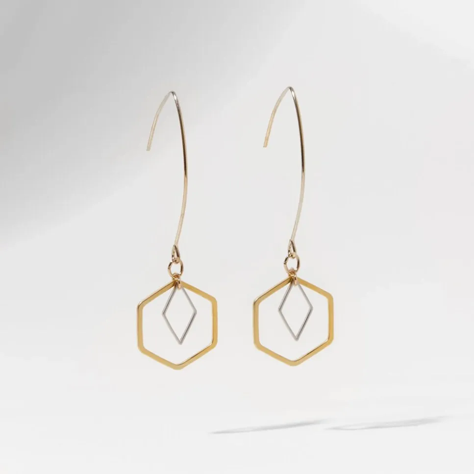 "Le Contour" Mini Hexagon Gold Necklace Bundle