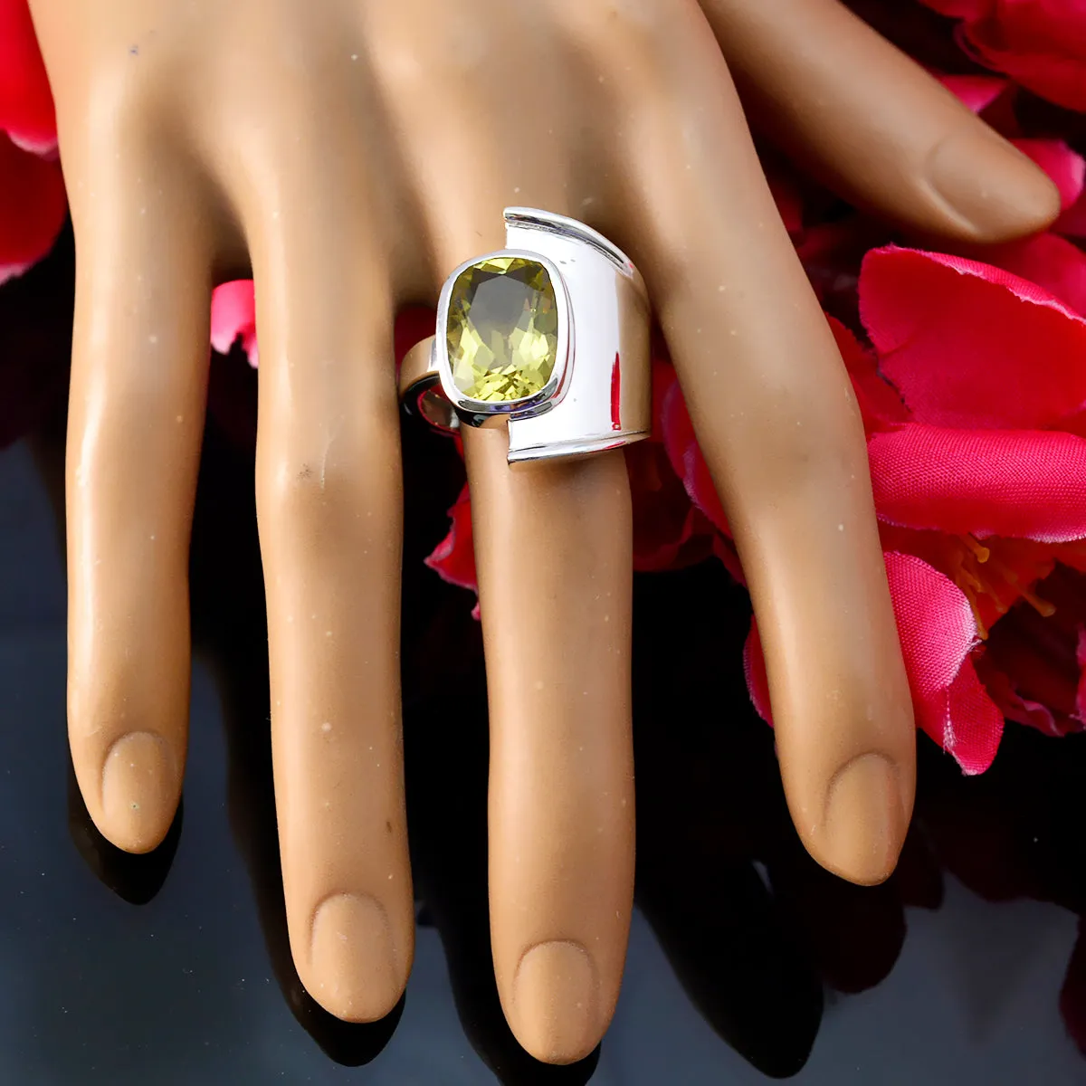 Riyo Exporter Gem Lemon Quartz Sterling Silver Rings Unicorn Jewelry