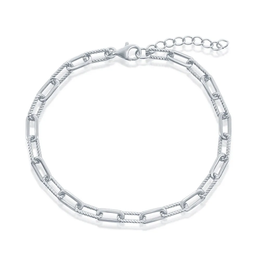 Rope Design Paperclip Bracelet